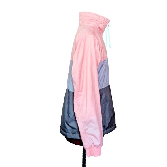 Columbia Womens Windbreaker Size Medium Peach Gray Color Block Zip Pock… - Picture 4 of 7